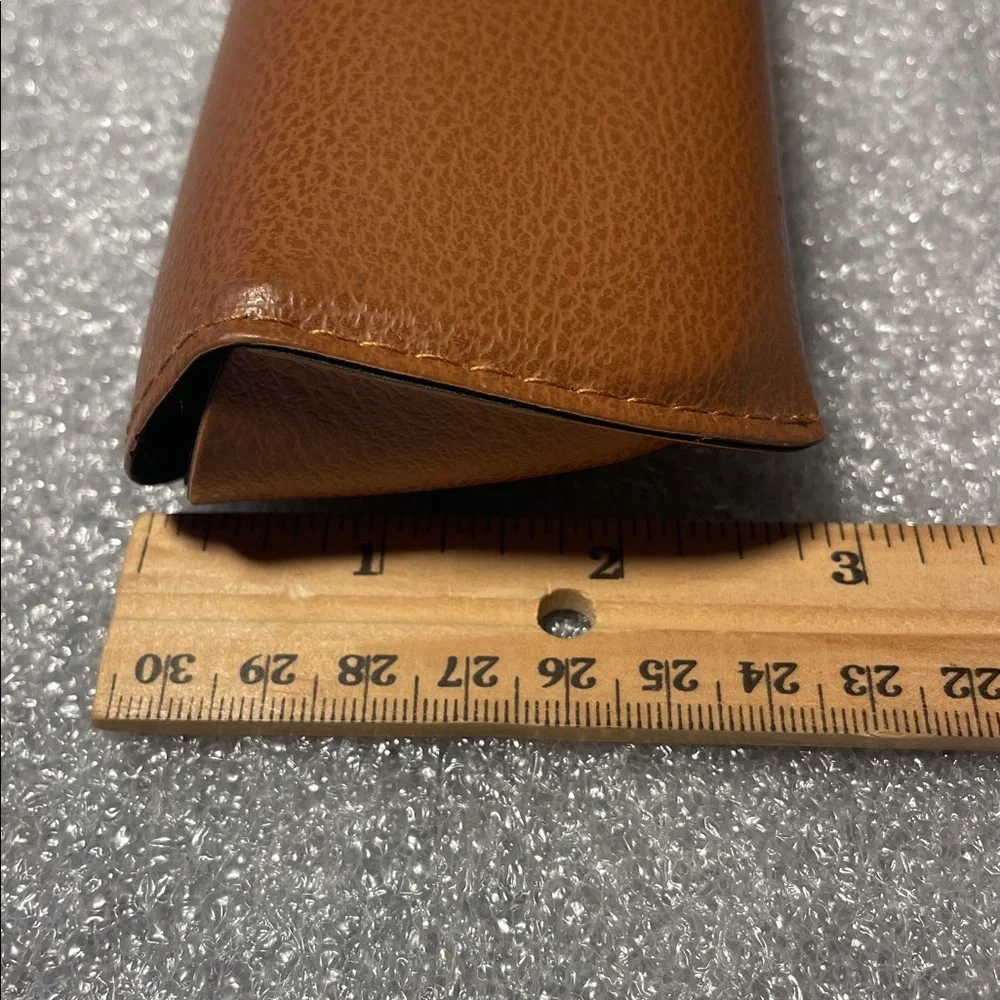 Ray-Ban Leather soft side sunglass case brown tan